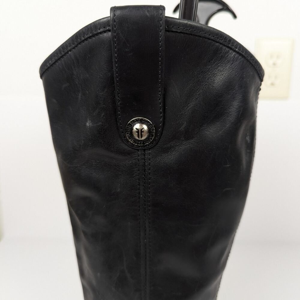 Frye Black Melissa Button Inside Zip Leather Ridi… - image 8
